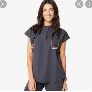 FIGS Charcoal Rafaela top